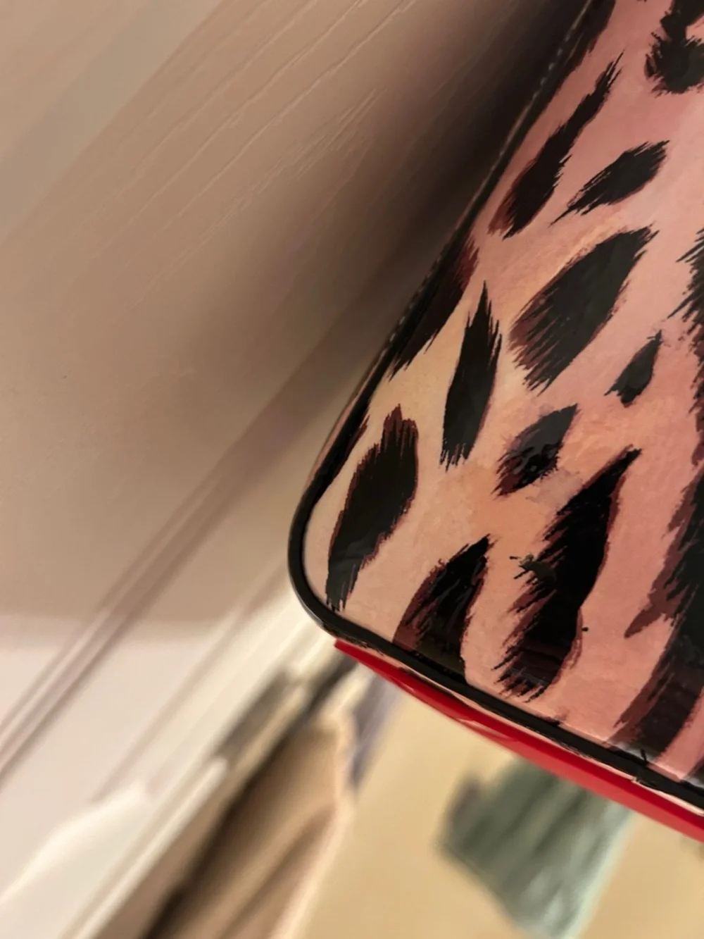 Christian Louboutin Cabata Beige Cheetah Leather Tote Matching Pouch Dust Bag